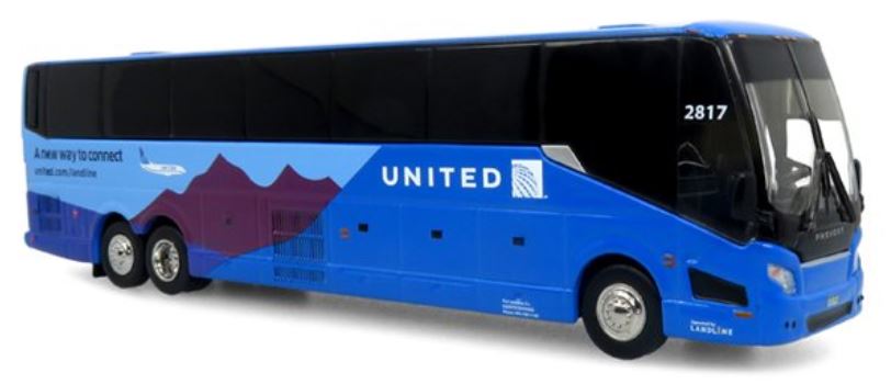 Prevost H3-45 Coach Landline/United Airlines 1:87 – diecast model