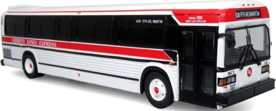 MCI Classic Suburban Liberty Lines BxM Fifth Ave. Manhattan 1:87 – diecast model