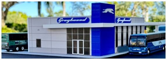 Greyhound Bus Station E-Z Assembly Kit 1:87 – diecast model