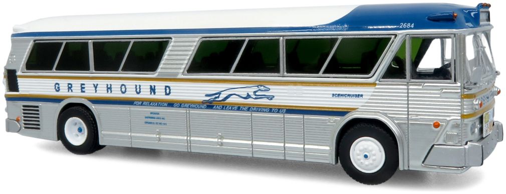 MCI MC-5A Coach Greyhound Gold Stripe 50th Anniversary 1:87 – diecast model