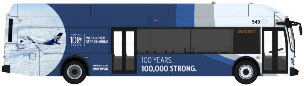 Available To Order – NFI Xcelsior XN40 Transit Bus: Delta 100th Anniversary 1:87 Iconic Replicas Model (ICO 870679)