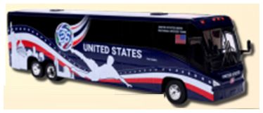 Available To Order – MCI J4500 Coach United States National Soccer Team 1:87 Iconic Replicas Model (ICO 870715)