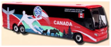 Available To Order – Prevost H3-45 Coach Canada National Soccer Team 1:87 Iconic Replicas Model (ICO 870719)