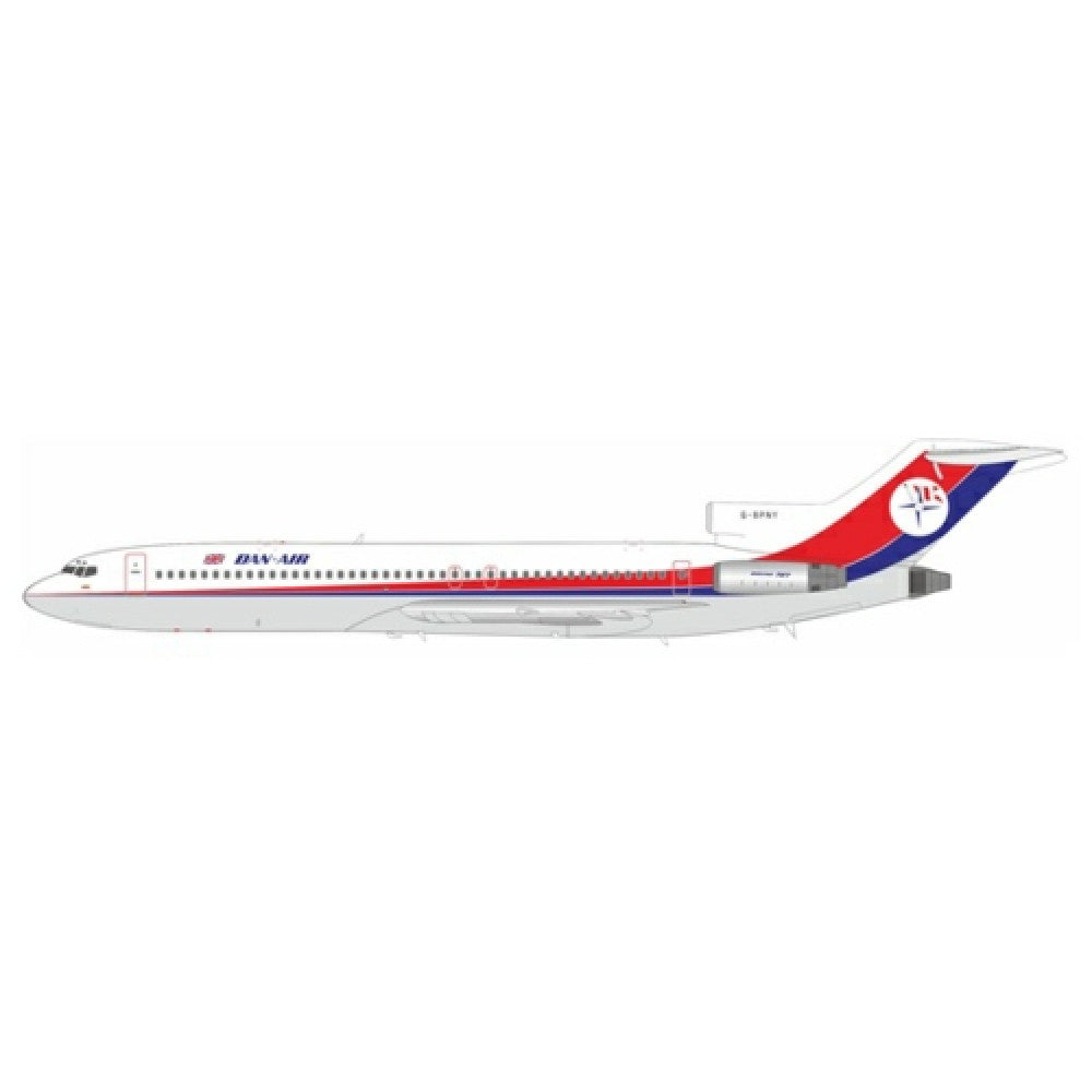 If722da0724 - 1:200 DAN-AIR London Boeing 727-200 G-bpny With Stand Inflight 200 Model