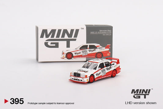 1:64 MINI GT MGT00395-L MERCEDES BENZ 190E 2.5 16 EVOLUTION II #78 1991 DTM LOHR LHD