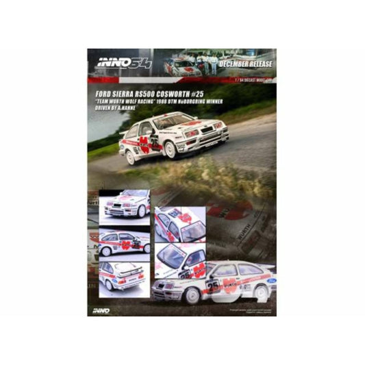 THIS ITEM IS AVAILABLE TO ORDER FROM OUR SUPPLIER - 1:64 INNO64 IN64RS50025DTM 1988 FORD SIERRA RS500 COSWORTH NO.25 TEAM WURTH DTM NURNBURGRING WINNER 1988