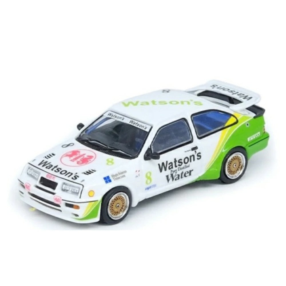 THIS ITEM IS AVAILABLE TO ORDER FROM OUR SUPPLIER - 1:64 INNO64 IN64RS500MGP21W 1989 FORD SIERRA RS500 COSWORTH WATSONS NO.8 TIM HARVEY WINNER MACAU GUIA RACE, WHITE/GREEN