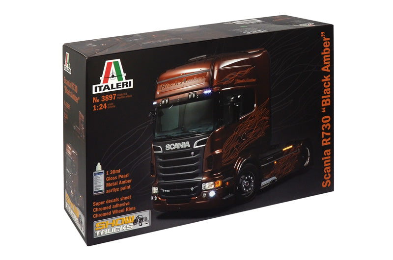 Available to Order – Scania R Black Amber 1:24 (ITA 3897)