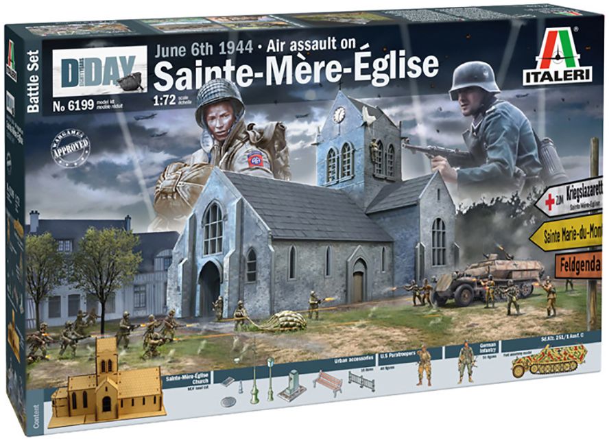 Battle of Normandy Sainte-Mere-Eglise 1:72 Italeri Plastic Kits Model