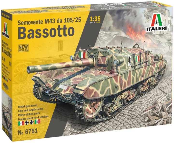 Semovente M43 da 105/25 Bassotto 1:35 Italeri Plastic Kits Model