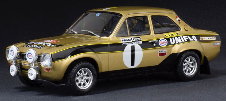 Available To Order – Ford Escort MkI RS 1600 #1 Old Gold Welsh Rally 1972 R.Clark/J.Porter 1:18 (IXO 18RMC100)