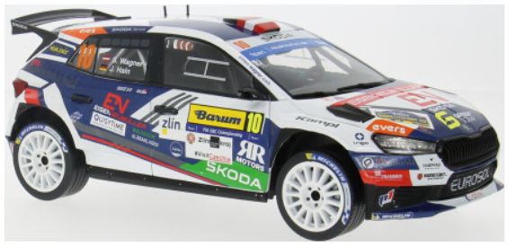 Available to Order – Skoda Fabia Rally2 Rally WM Barum Rally 2024 #10 S.Wagner/J.Hain 1:18 (IXO 18RMC221)