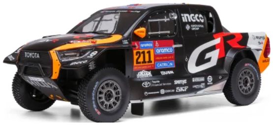 Available to Order – Toyota GR DKR Hilux Evo T1U Rally Dakar 2025 #211 L.Henk/C.Brett 1:18 (IXO 18RMC237)