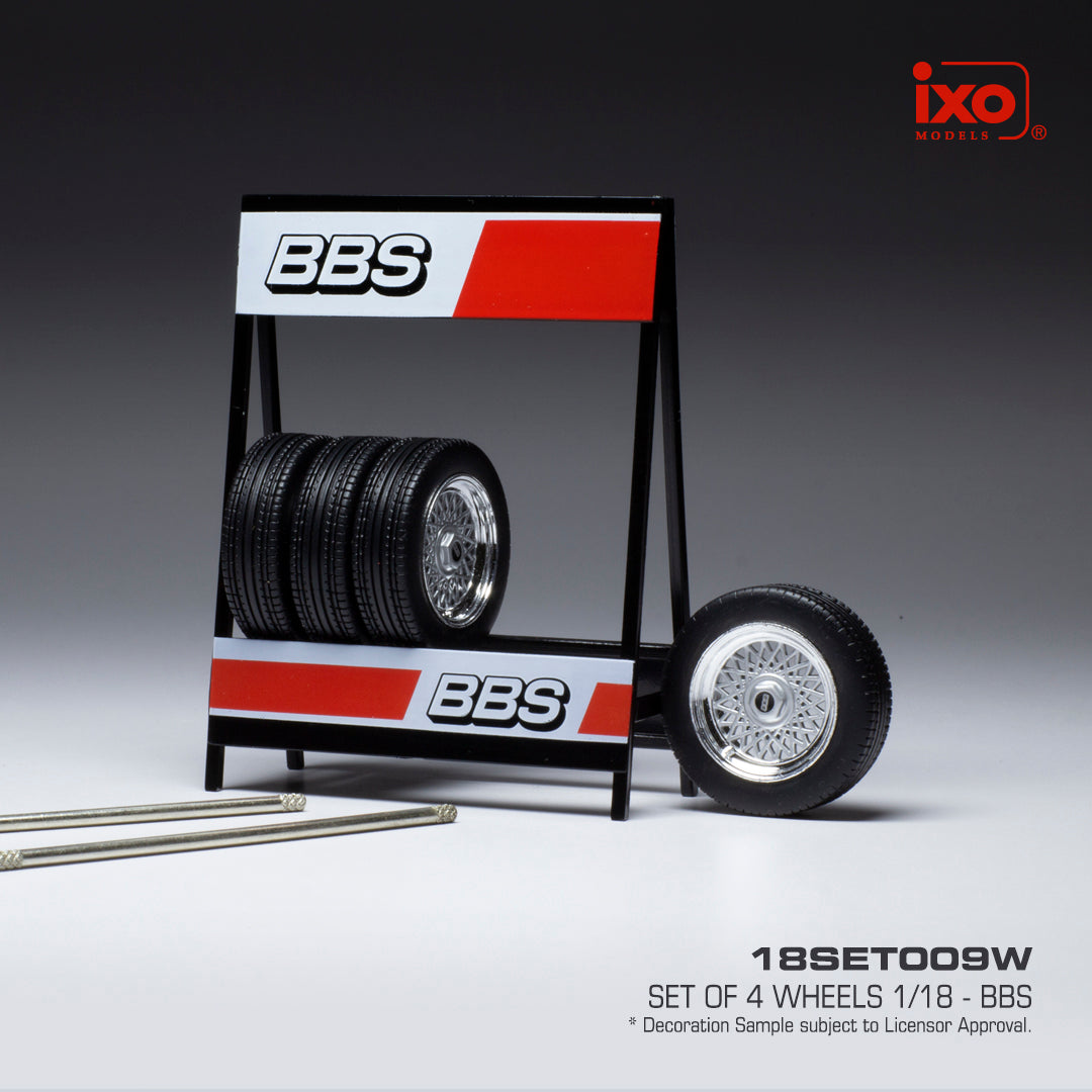 Available To Order – BBS Silver Set of 4 Wheels 1:18 (IXO 18SET009W)