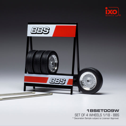 Available To Order – BBS Silver Set of 4 Wheels 1:18 (IXO 18SET009W)