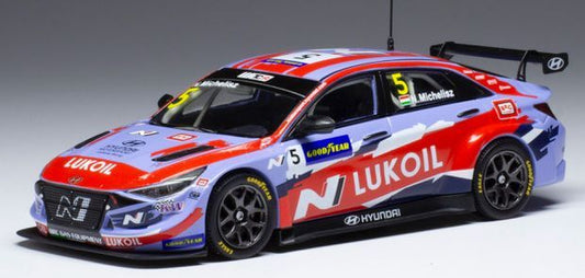 Available To Order – Hyundai Elantra N TCR #5 BRC Hyundai N SC Lukoil WTCR Portugal 2021 N.Michelisz 1:43 IXO Model (IXO GTM157A)