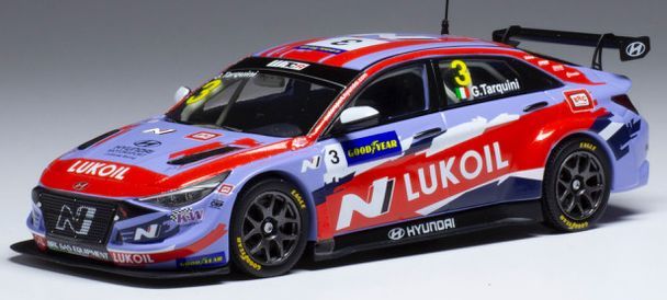 Available To Order – Hyundai Elantra N TCR #3 BRC Hyundai N SC Lukoil WTCR Portugal 2021 G.Tarquini 1:43 IXO Model (IXO GTM157B)