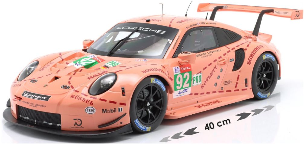 Available To Order – Porsche 911 (991) RSR #92 Winner LMGTE-Pro 24h Le Mans Pink Pig Christensen/Estre 1:12 IXO Model (IXO LEGT12003)