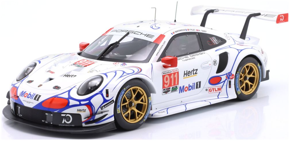 Available To Order – Porsche 911 (991) RSR #911 Class Winner Petit Le Mans IMSA 2018 Pilet/Tandy/Makowi 1:18 IXO Model (IXO LEGT18010)
