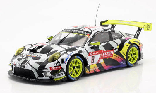 Available To Order – Porsche 911 GT3 R #8 24h Nurburgring 2019 Iron Force (Yellow Wheels) 1:18 IXO Model (IXO LEGT18028)
