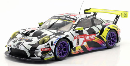 Available To Order – Porsche 911 GT3 R #8 24h Nurburgring 2019 Iron Force Purple Wheels 1:18 IXO Model (IXO LEGT18029)