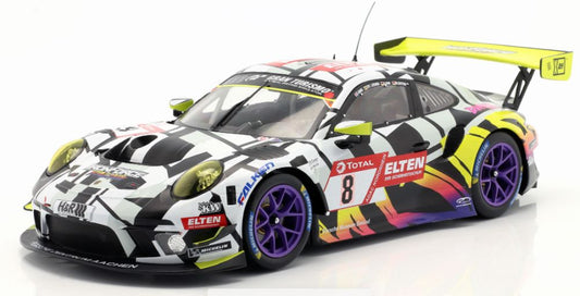 Available To Order – Porsche 911 GT3 R #8 24h Nurburgring 2019 Iron Force Purple Wheels 1:18 IXO Model (IXO LEGT18029)