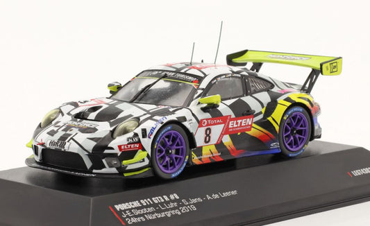Available To Order – Porsche 911 GT3 R #8 24h Nurburgring 2019 Iron Force Purple Wheels 1:43 IXO Model (IXO LEGT43012)
