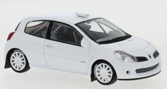 Available To Order – Renault Clio R3C White w/Extra Night Light Under Base 1:43 IXO Model (IXO MDCS029)