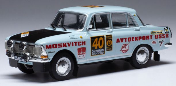 Available To Order – Moskwitsch 412 #40 Rally London/Mexico 1970 S.Tenishev/V.Kislykh 1:43 IXO Model (IXO RAC352)