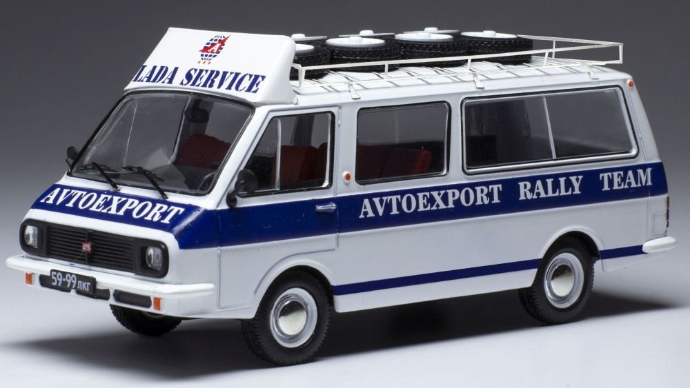 Available To Order – RAF 2203 Latvia Rally Service Assistance w/Roof Rack and Wheels 1:43 IXO Model (IXO RAC372X)