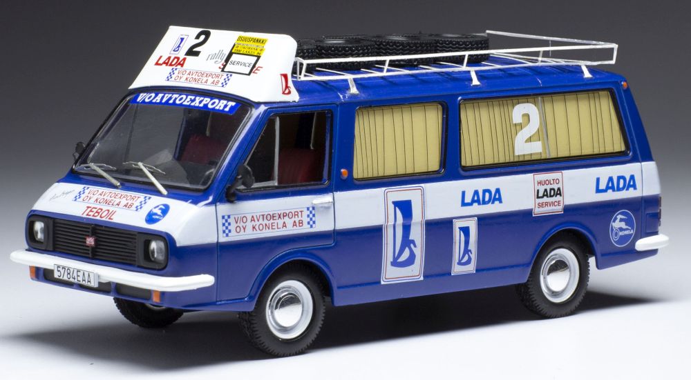 Available To Order – RAF 2203 Talbot Sport Rally Service 1000 Lakes 1984 Assist w/Roof Rack and Wheels 1:43 IXO Model (IXO RAC373X)
