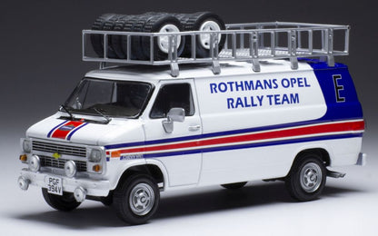 Available To Order – Chevrolet G-Series Van Rothmans Opel Rally 1983 Assistance w/Roof Rack/Wheels 1:43 IXO Model (IXO RAC374X)