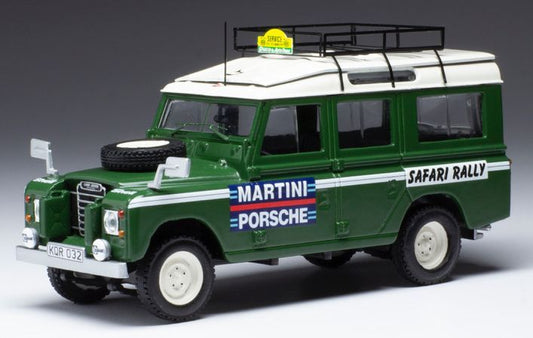 Available To Order – Land Rover Series II 109 RHD Team Porsche Martini Safari Rally 1978 Assistance Van 1:43 IXO Model (IXO RAC387)