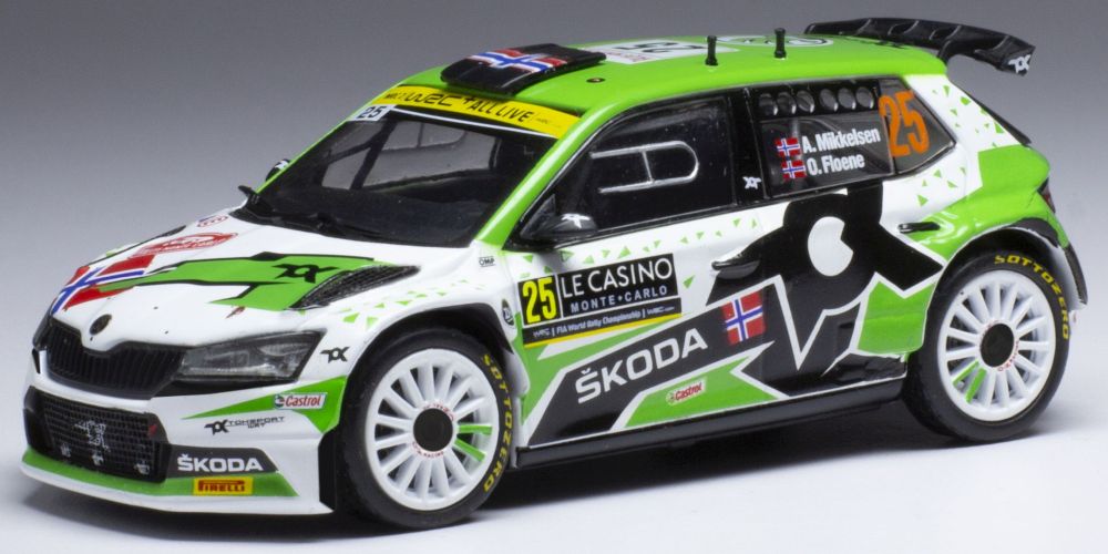Available To Order – Skoda Fabia Rally 2 EVO #25 Rally Monte Carlo 2021 A.Mikkelsen/O.Floene 1:43 IXO Model (IXO RAM788)