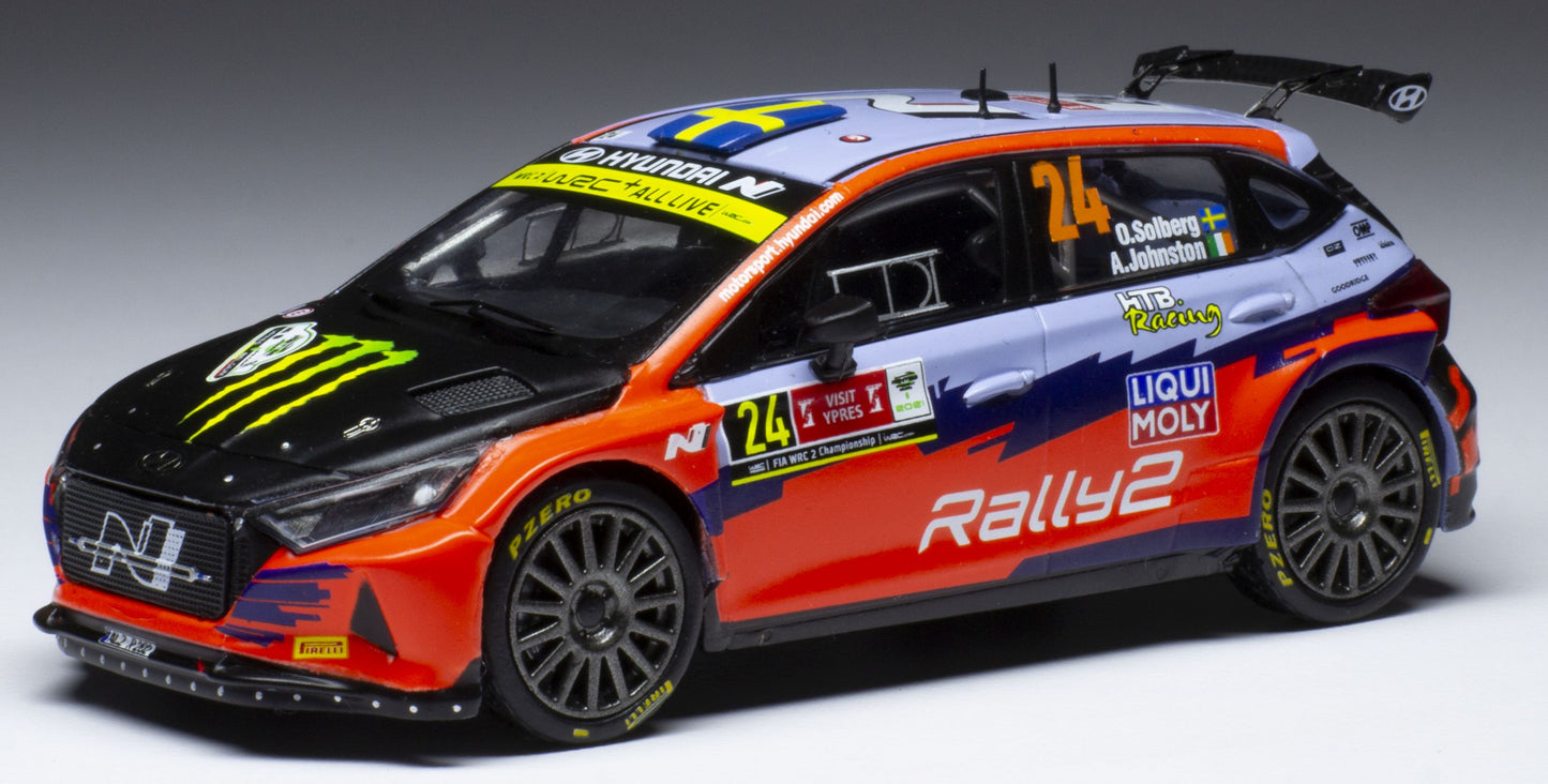 Available To Order – Hyundai i20 N Rally 2 #24 Rally Ypres 2021 O.Solberg/A.Johnston 1:43 IXO Model (IXO RAM813)