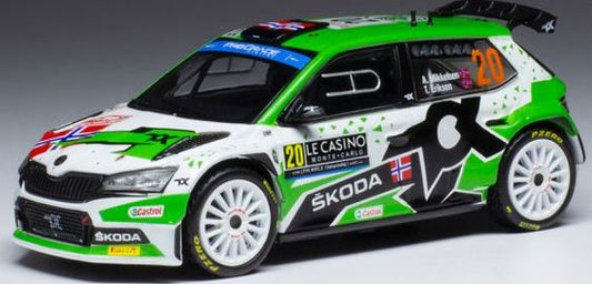 Available To Order – Skoda Fabia Rally2 EVO #20 WRC Rally Monte Carlo 2022 A.Mikkelsen/E.Torstein 1:43 IXO Model (IXO RAM839)