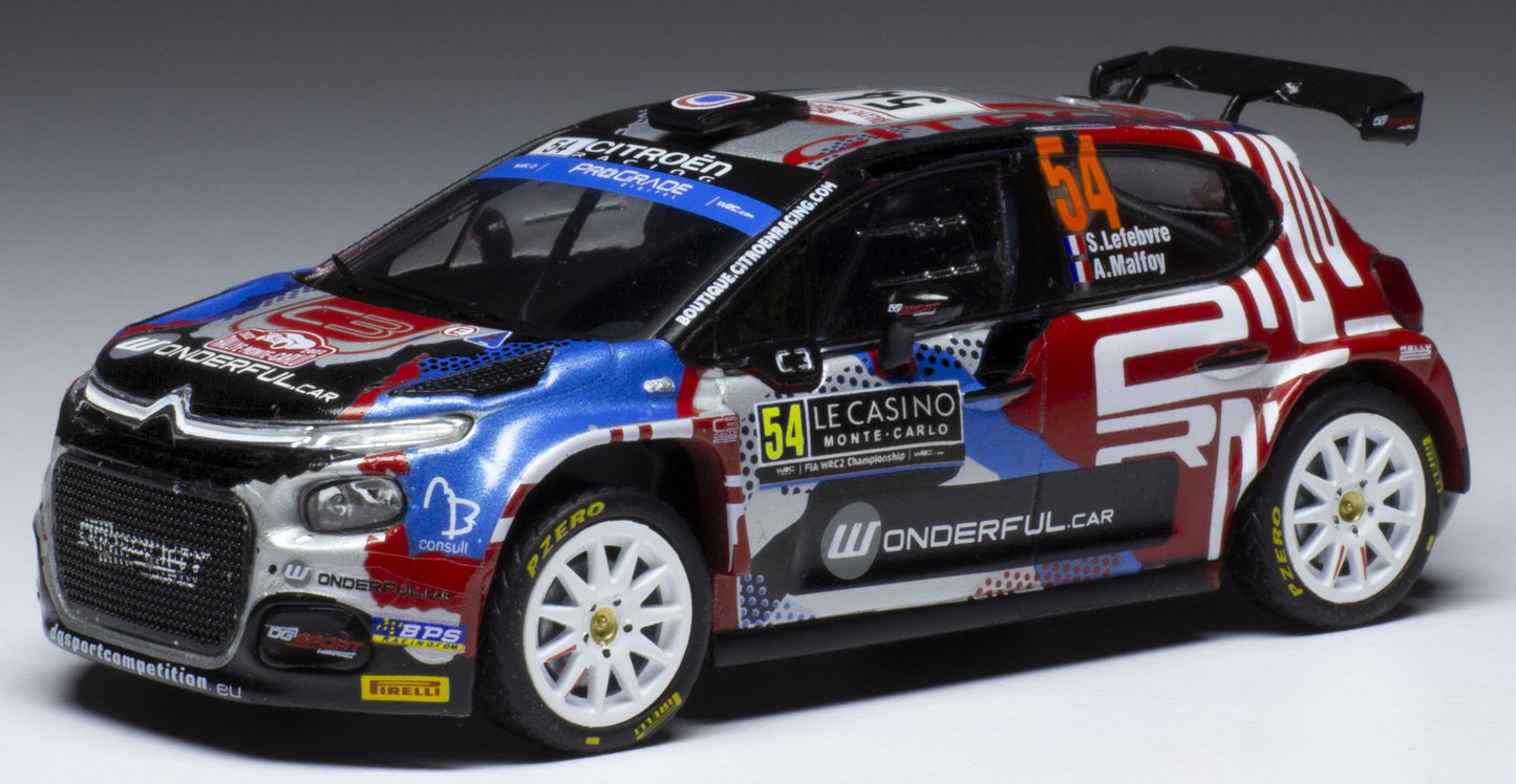 Available To Order – Citroen C3 Rally2 #54 WRC Monte Carlo 2022 S.Lefebvre/A.Malfoy 1:43 IXO Model (IXO RAM845)
