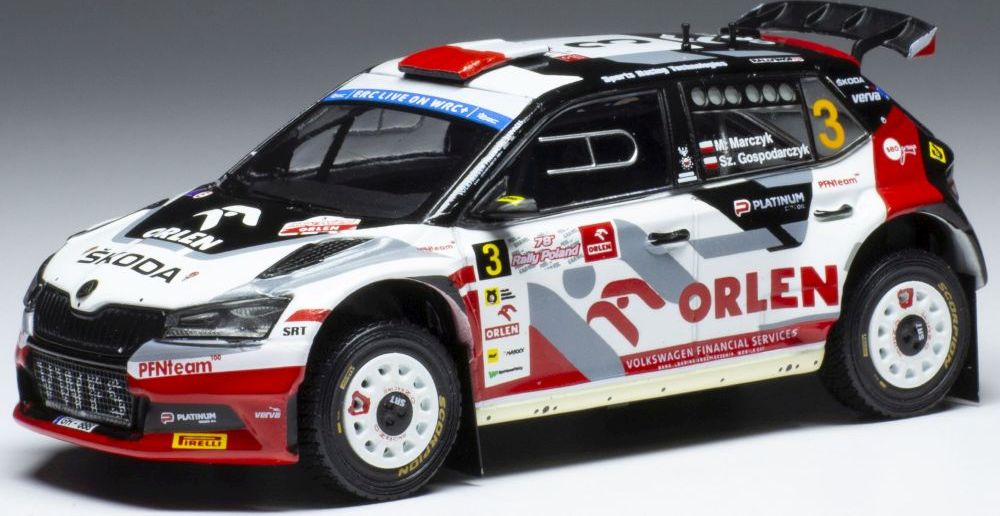 Available To Order – Skoda Fabia Rally2 EVO #3 Rallye Poland 2022 M.Marczyk/S.Gosporarczyk 1:43 IXO Model (IXO RAM858)