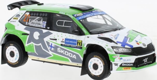 Available To Order – Skoda Fabia Rally2 EVO #27 Rallye WM Rallye Estland 2022 Lindholm/Hamalainen 1:43 IXO Model (IXO RAM863A)