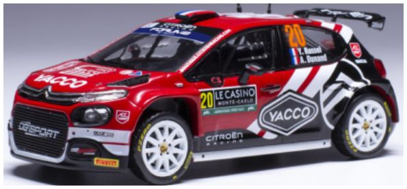 Available To Order – Citroen C3 Rally 2 #20 WRC Rallye Monte Carlo 2024 Y.Rossel/A.Dunand 1:43 IXO Model (IXO RAM916)
