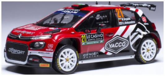 Available To Order – Citroen C3 Rally 2 #21 WRC Rallye Monte Carlo 2024 N.Gryazin/K.Aleksandrov 1:43 IXO Model (IXO RAM917)