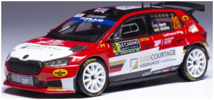 Available To Order – Skoda Fabia Rally2 #26 WRC Rallye Monte Carlo C.Ingram/H.MCKillop 1:43 IXO Model (IXO RAM922)
