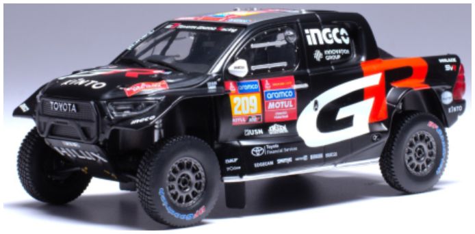 Available To Order – Toyota GR DKR Hilux Evo T1U 2024 #209 Rally Dakar G. de Villiers/D.Murphy 1:43 IXO Model (IXO RAM930)