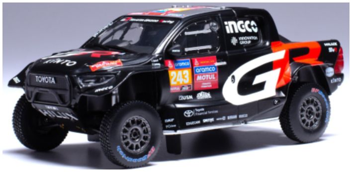 Available To Order – Toyota GR DKR Hilux Evo T1U 2024 #243 Rally Dakar G.D.Botterill/B.Cummings 1:43 IXO Model (IXO RAM931)