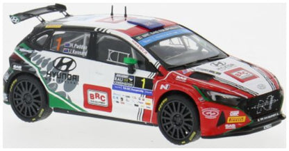 Available To Order – Hyundai i20 N Rally 2 Rali Ceredigion 2024 #1 Paddon/Kennard 1:43 IXO Model (IXO RAM952B)
