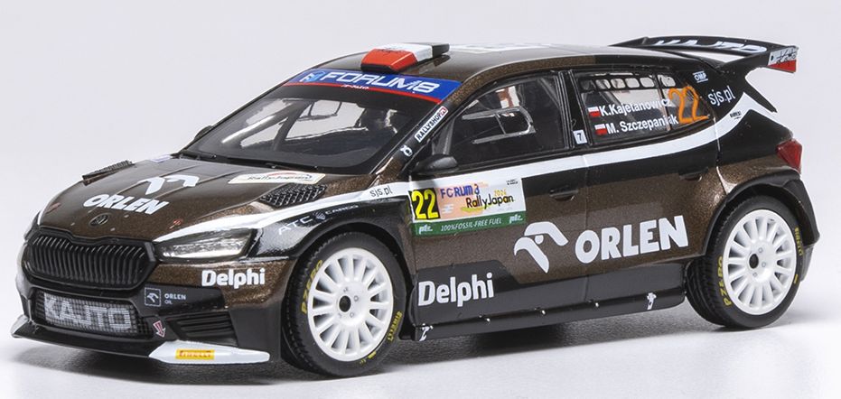 Available To Order – Skoda Fabia RS RALLY2 #22 Kajetanowicz Szczepaniak Rally Japan 1:43 IXO Model (IXO RAM969)