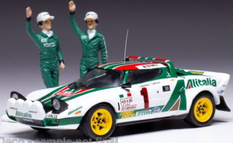 Available To Order – Lancia Stratos HF #1 Rally Monte Carlo 1977 Winner Serie 1 w/Figures Munari/Maiga 1:43 IXO Model (IXO SPRM001-77)