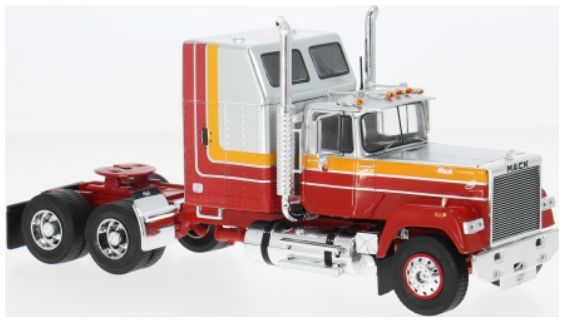 Available To Order – Mack Superliner Magnum Silver/Red 1985 1:43 IXO Model (IXO TR227)