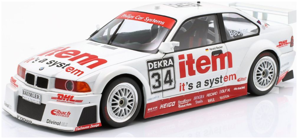 Available To Order – BMW 325i Coupe E36 DTM #34 DTM 1994 Harald Becker 1:18 IXO Model (IXO W1800702)