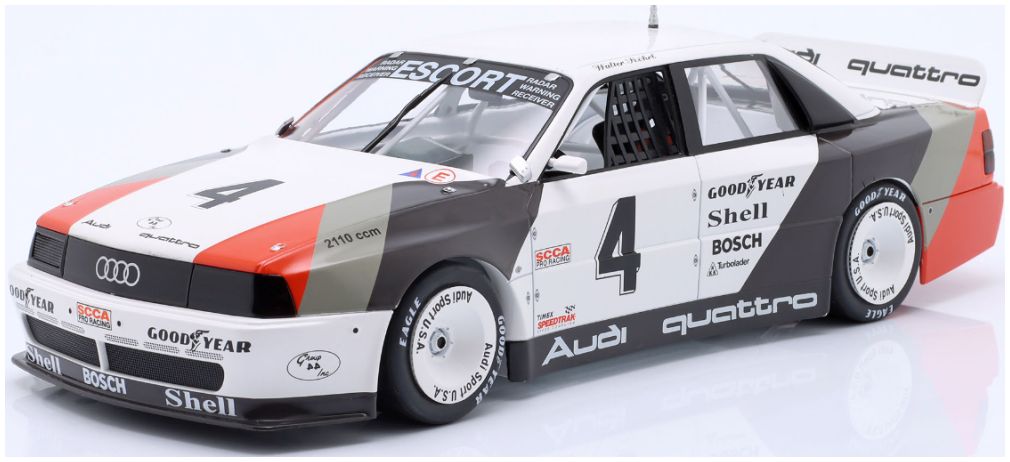Available To Order – Audi 200 Quattro #4 Sieger St. Petersburg Trans Am 1988 W. Rohrl 1:18 IXO Model (IXO W1801402)